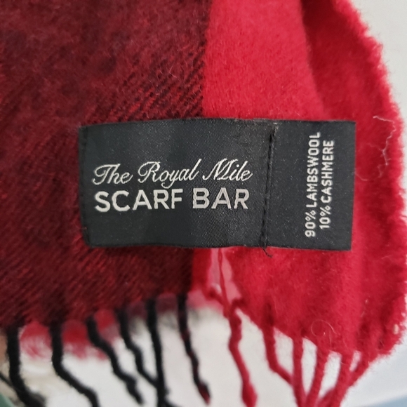 The Royal Mile Scarf Bar Chequer Tartan 90/10 Cashmere Scarf Bar Exploded Red - Picture 6 of 7